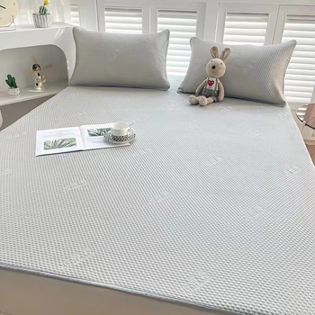 Trodijelni set Ice Silk jedne boje, s elastičnom navlakom za madrac
