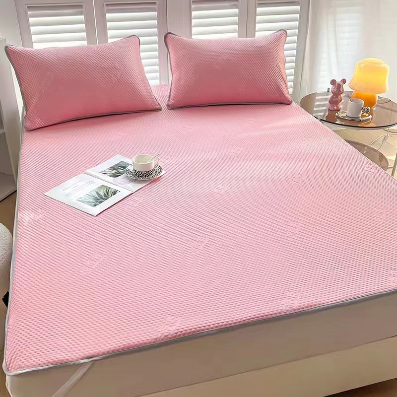 Trodijelni set Ice Silk jedne boje, s elastičnom navlakom za madrac