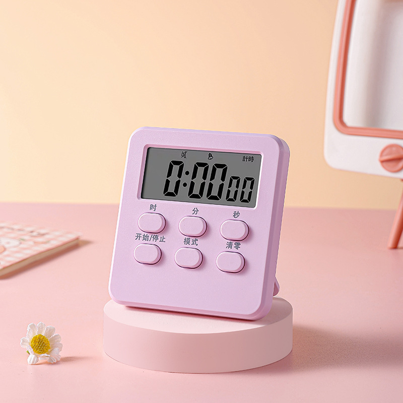 Višenamjenski timer i budilica s LCD zaslonom, kvadratno ABS kućište, elektronički pogon, alarmna funkcija