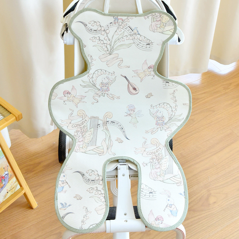 Babakocsi és etetőszékhez való ülőmatrac - izzadságfelszívó, légáteresztő (Anyagok: 100% poliészter szál + cellulóz; Kor: 0–2 év; Használat: babakocsi és etetőszék)