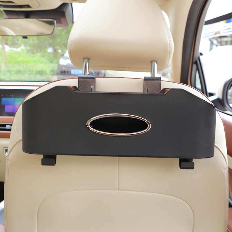 Auto istme tagumise osa korraldaja koos salvrätiku kasti ja joogide hoidikuga – plastikust, veekindel, rippuv