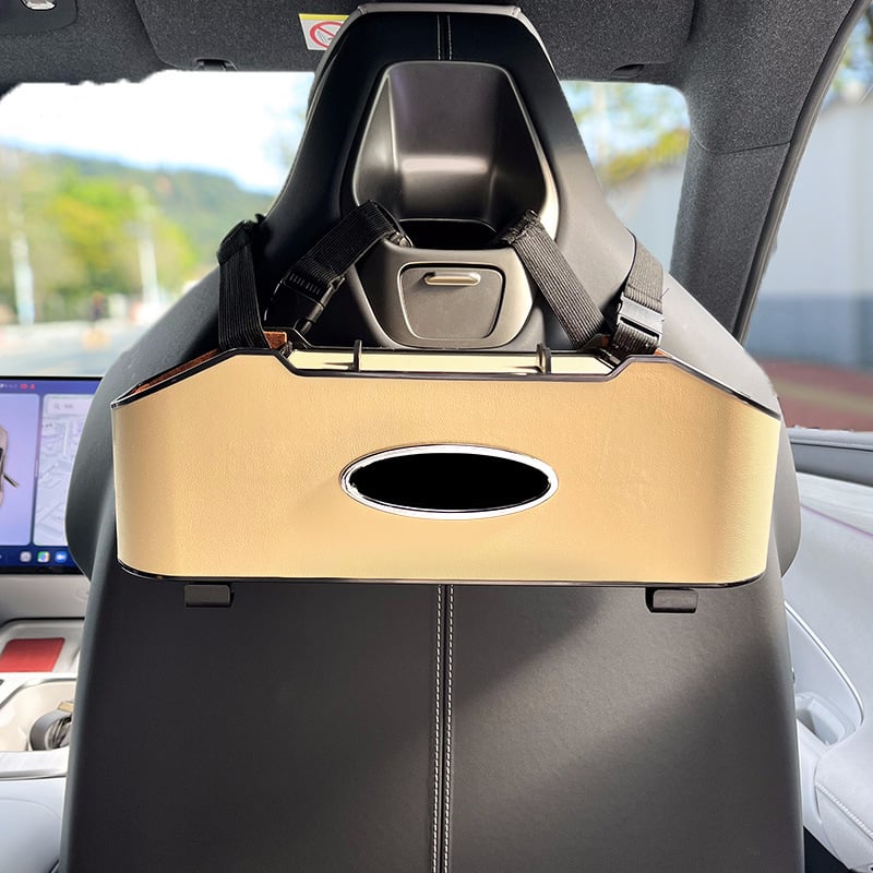 Auto istme tagumise osa korraldaja koos salvrätiku kasti ja joogide hoidikuga – plastikust, veekindel, rippuv