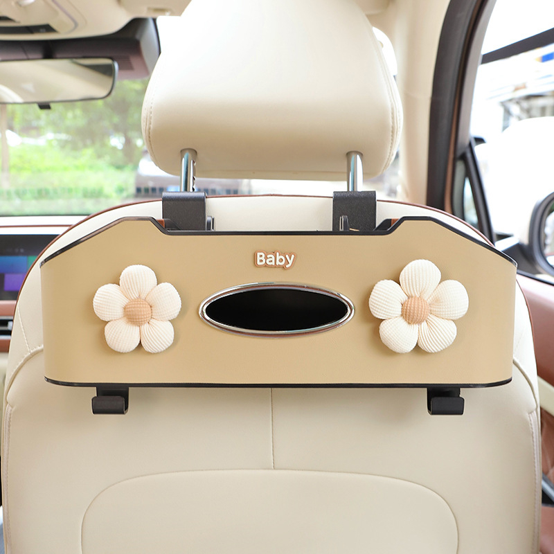 Auto istme tagumise osa korraldaja koos salvrätiku kasti ja joogide hoidikuga – plastikust, veekindel, rippuv