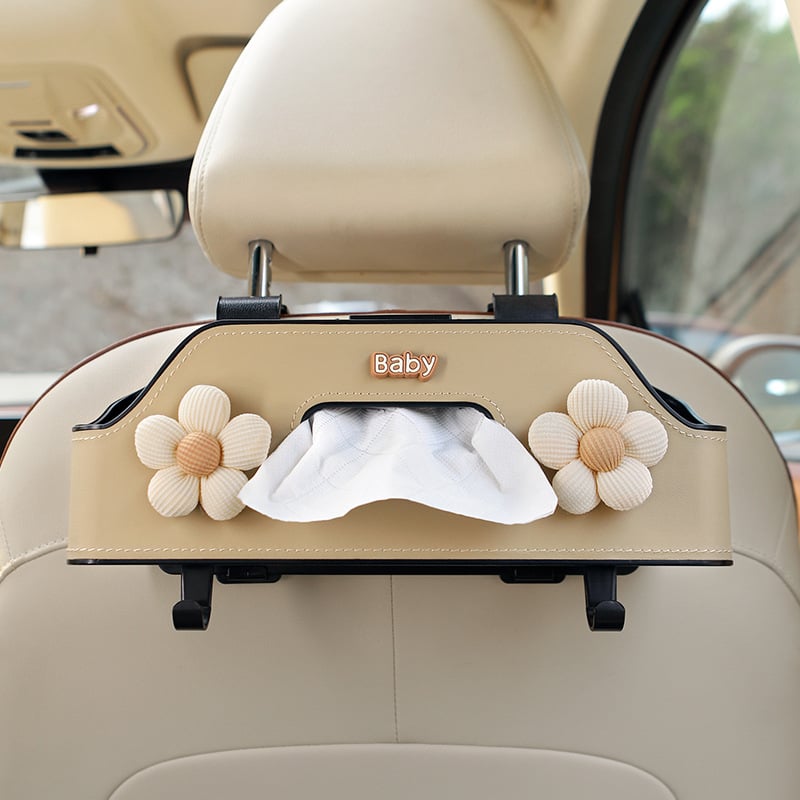 Auto istme tagumise osa korraldaja koos salvrätiku kasti ja joogide hoidikuga – plastikust, veekindel, rippuv