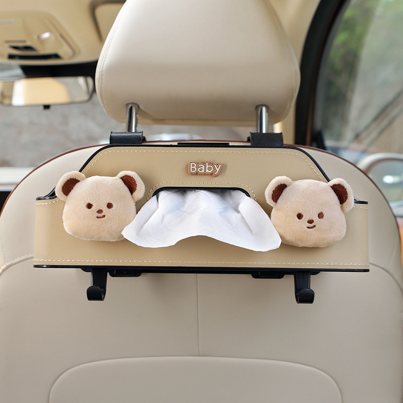 Auto istme tagumise osa korraldaja koos salvrätiku kasti ja joogide hoidikuga – plastikust, veekindel, rippuv