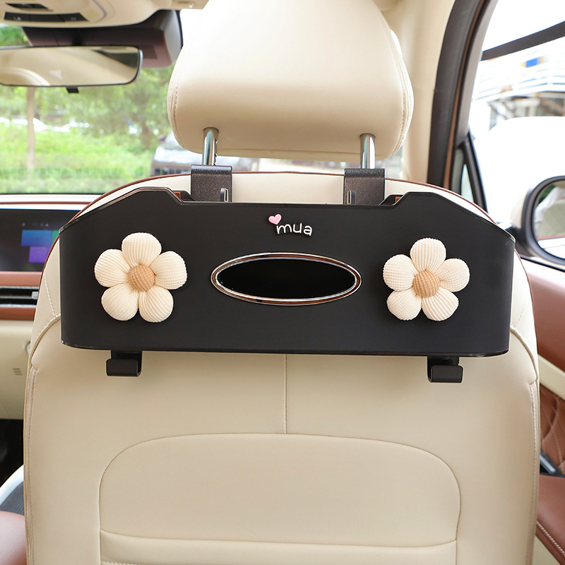 Auto istme tagumise osa korraldaja koos salvrätiku kasti ja joogide hoidikuga – plastikust, veekindel, rippuv