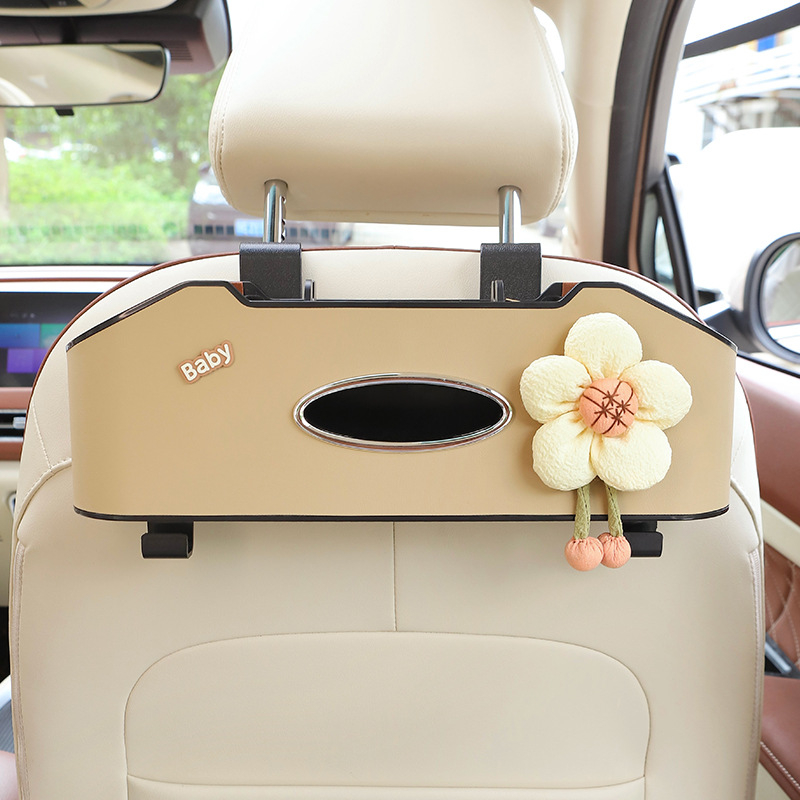 Auto istme tagumise osa korraldaja koos salvrätiku kasti ja joogide hoidikuga – plastikust, veekindel, rippuv