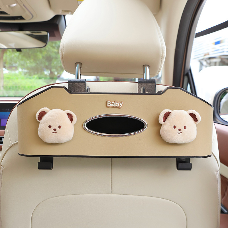 Auto istme tagumise osa korraldaja koos salvrätiku kasti ja joogide hoidikuga – plastikust, veekindel, rippuv