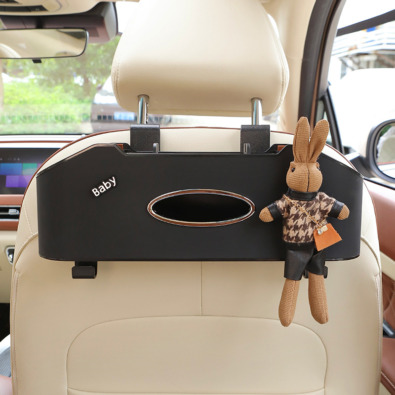 Auto istme tagumise osa korraldaja koos salvrätiku kasti ja joogide hoidikuga – plastikust, veekindel, rippuv