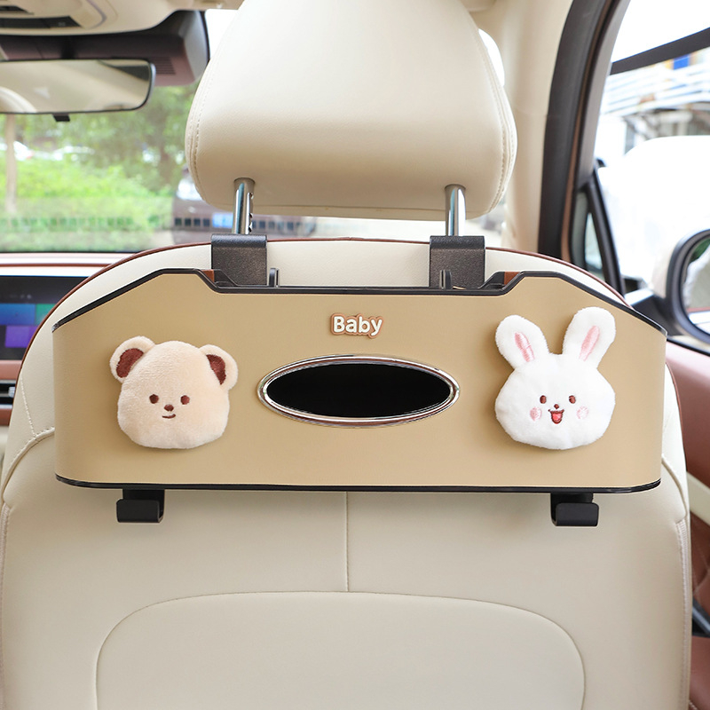 Auto istme tagumise osa korraldaja koos salvrätiku kasti ja joogide hoidikuga – plastikust, veekindel, rippuv