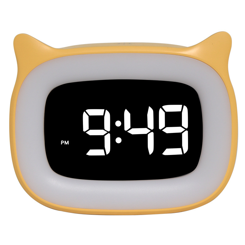 LED dječji budilnik s digitalnim zaslonom, karikaturalnog stila, alarm funkcija, sjaji u tami, vanjsko napajanje