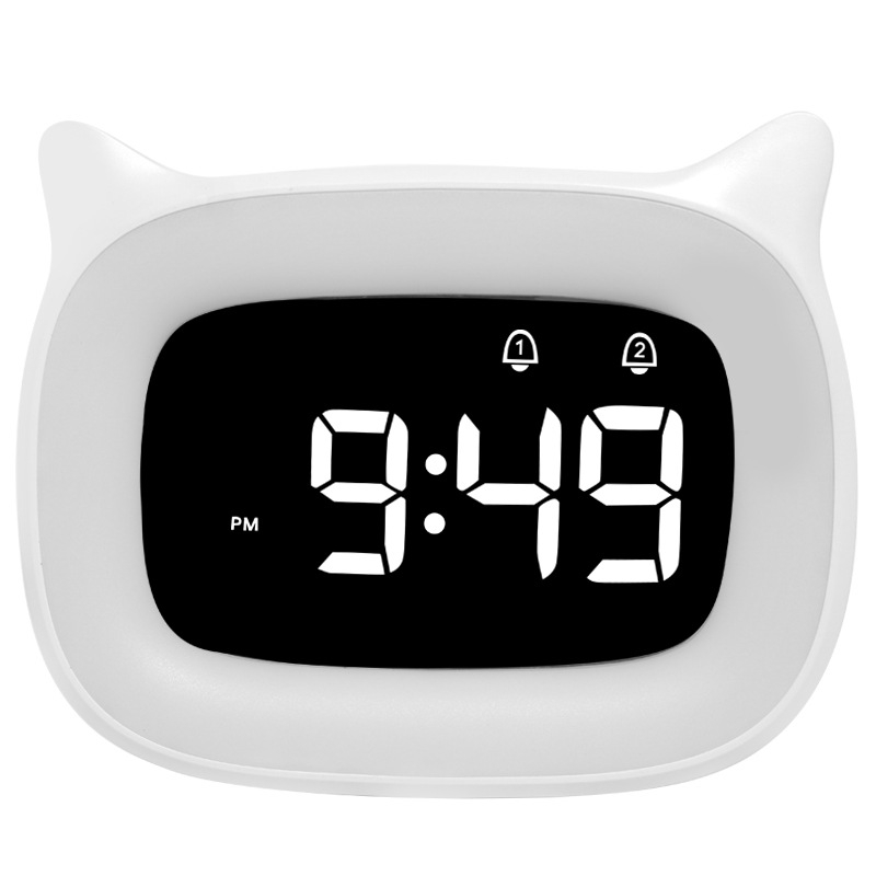 LED dječji budilnik s digitalnim zaslonom, karikaturalnog stila, alarm funkcija, sjaji u tami, vanjsko napajanje