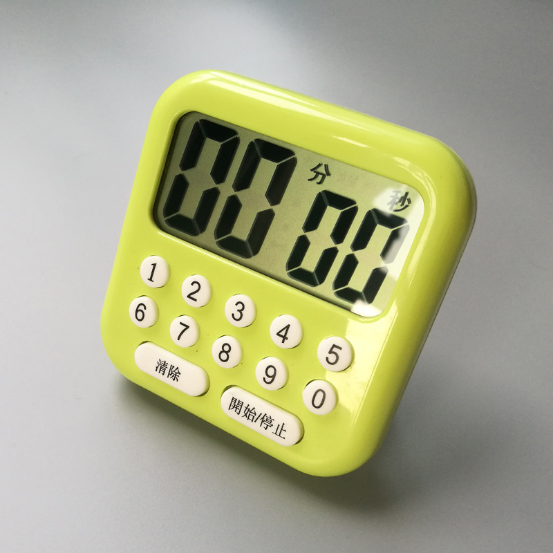 BK752 elektronički kuhinjski timer s LCD zaslonom, kvadratni oblik, plastično kućište, napajanje baterijom, elektronički pogon (LCD zaslon; elektronički pogon; plastično kućište; baterijsko napajanje; kvadratni oblik)