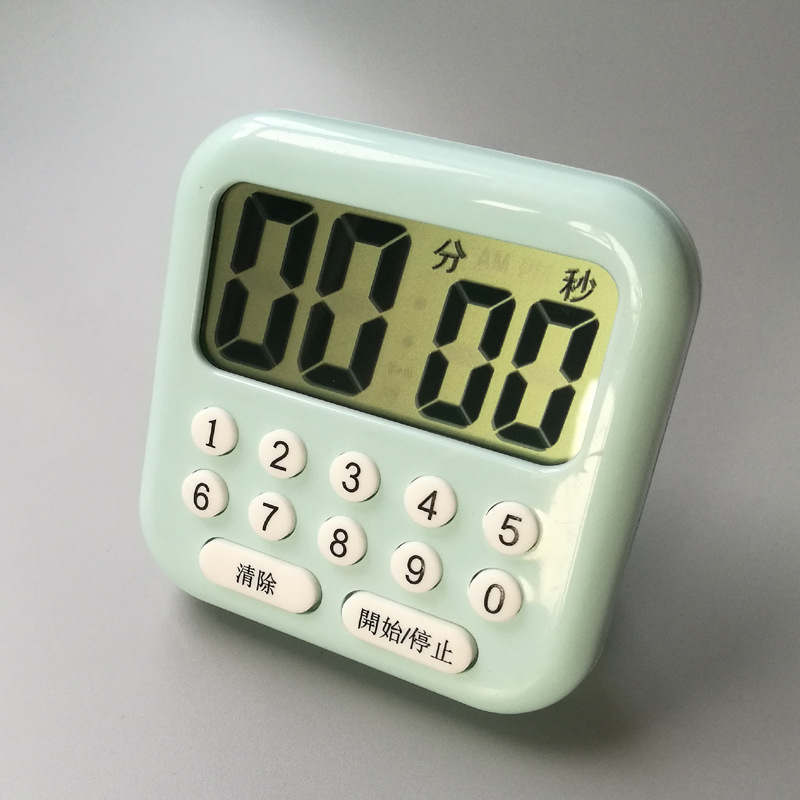 BK752 elektronički kuhinjski timer s LCD zaslonom, kvadratni oblik, plastično kućište, napajanje baterijom, elektronički pogon (LCD zaslon; elektronički pogon; plastično kućište; baterijsko napajanje; kvadratni oblik)