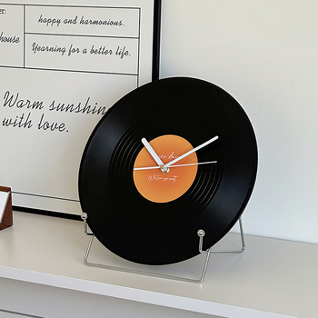 Zidni sat od vinilne ploče, PVC, moderan minimalistički stil, polirana završna obrada, pogodno kao poklon za novi dom