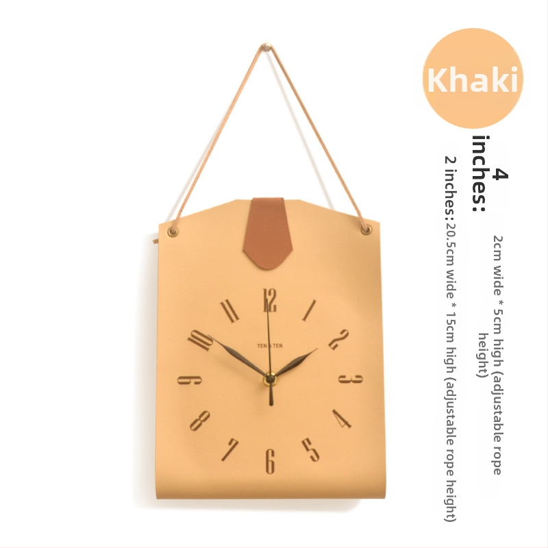 Bőr táskává formázott falióra — egyoldalas, sweep-mozgású, akkumulátoros működés, számozott számlap