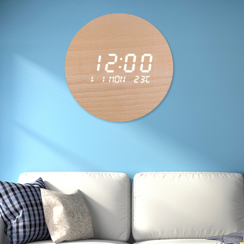Zidni sat s mjesečevim dizajnom, kalendar tjedan/datum, LED prikaz, termometar