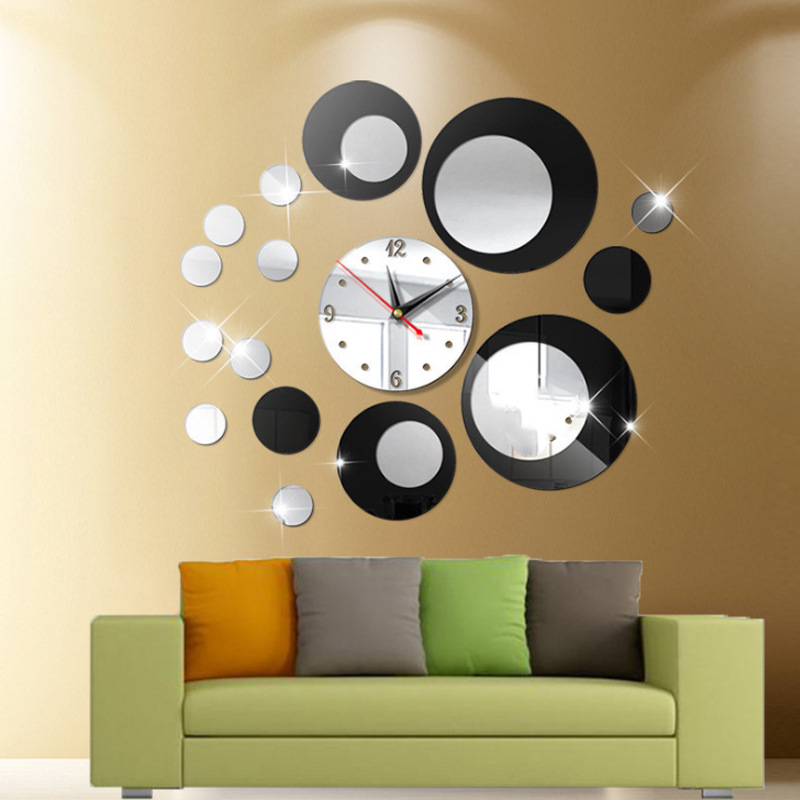 Zidni sat s mehanizmom Seiko 5168S, kružno plastično kućište, brojčanik od organskog stakla, plexglasno ogledalo, LED prikaz brojeva