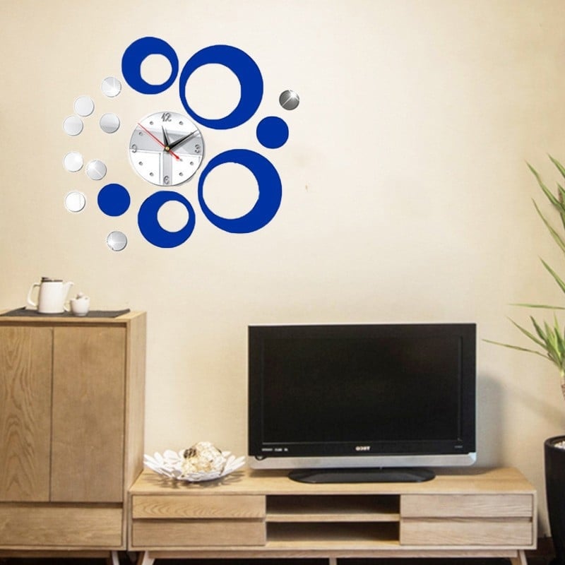 Zidni sat s mehanizmom Seiko 5168S, kružno plastično kućište, brojčanik od organskog stakla, plexglasno ogledalo, LED prikaz brojeva