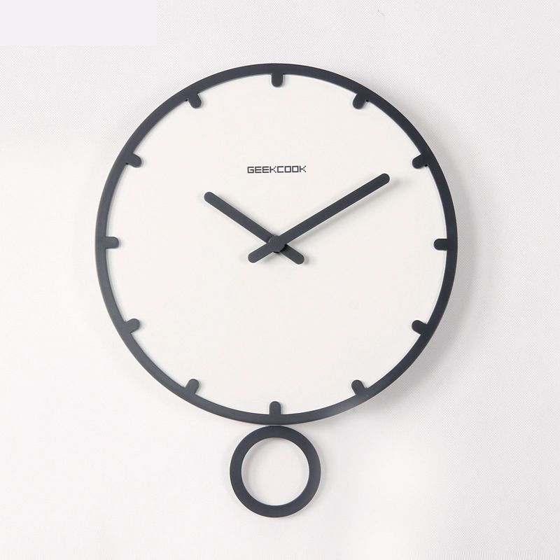 Zidni sat od drveta, skandinavski dizajn, kvarcni mehanizam Sun, okrugli brojčanik, jednostran napajanje baterijom