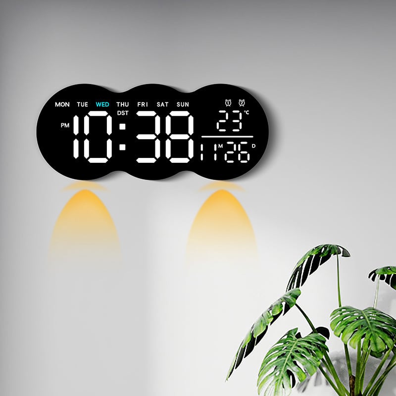 Zidni sat s LED digitalnim zaslonom, termometrom, vječnim kalendarom, alarmom, 24-satnim prikazom