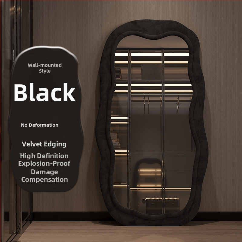 Fir raamiga täieliku pikkusega peegel, lihtne ja kaasaegne stiil, ebakorrapärane kuju, bränd Powerful merchant