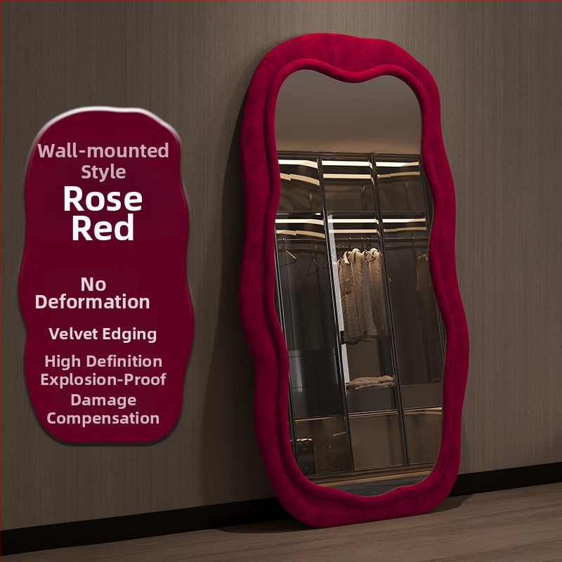 Fir raamiga täieliku pikkusega peegel, lihtne ja kaasaegne stiil, ebakorrapärane kuju, bränd Powerful merchant