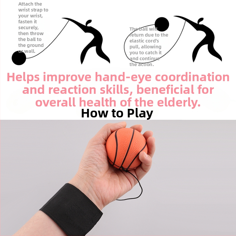 Rokas locītavas bumba treniņam rokā-acu koordinācijai, gumijas elastīgā bumba, kodols no gumijas, izlaidums 2023