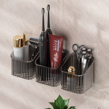 Jin Xi zidni bez bušenja ormarić za kupaonicu za pohranu sredstava za njegu lica | plastika | nosivost 10 kg | lagani luksuzni stil