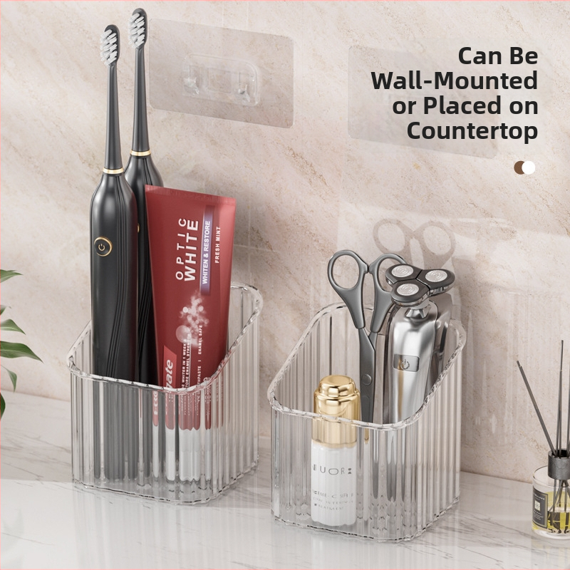 Jin Xi seinale paigaldatav puurimata vannitoa hoiukarp näohooldustoodete jaoks | plastikust | 10 kg koormus | kerge luksus stiil