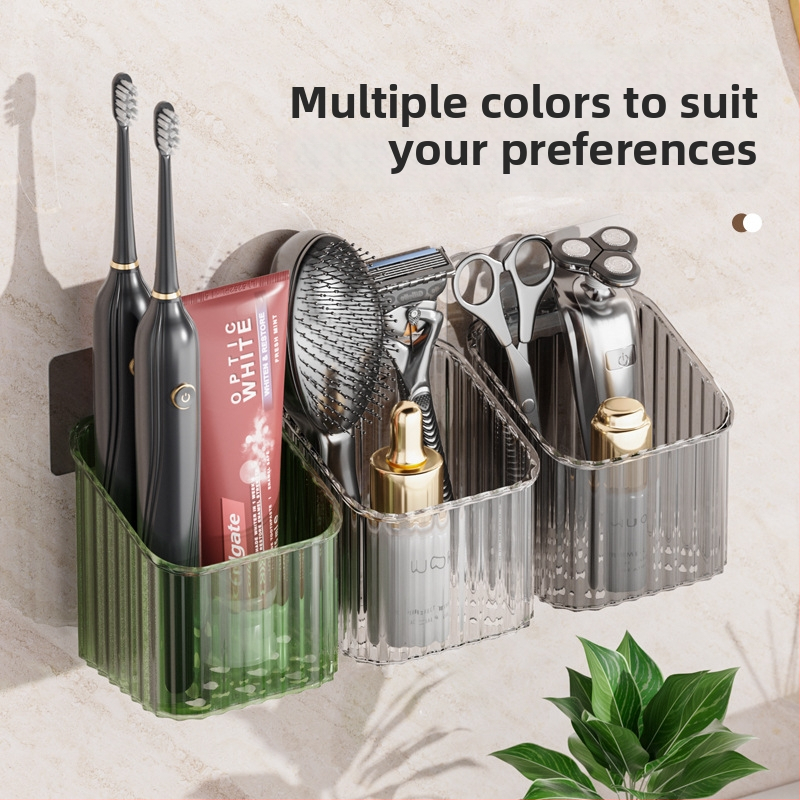 Jin Xi seinale paigaldatav puurimata vannitoa hoiukarp näohooldustoodete jaoks | plastikust | 10 kg koormus | kerge luksus stiil