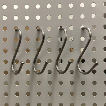 Закачалка за перфорирана дъска от неръждаема стомана — единична кука, модерен минималистичен стил