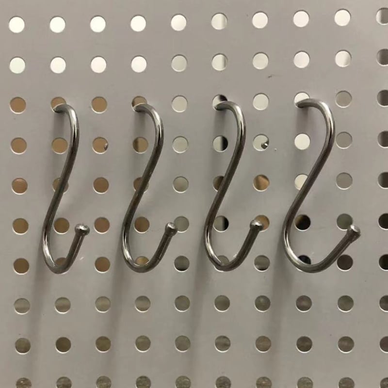 Закачалка за перфорирана дъска от неръждаема стомана — единична кука, модерен минималистичен стил