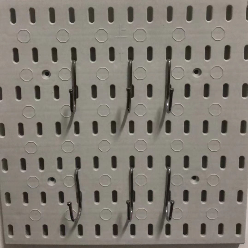 Закачалка за перфорирана дъска от неръждаема стомана — единична кука, модерен минималистичен стил