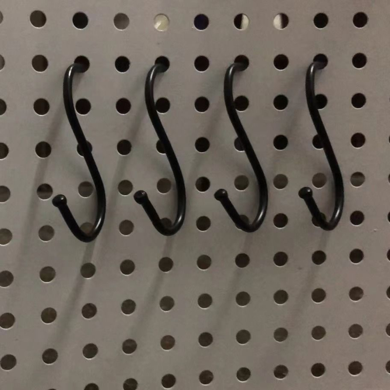 Закачалка за перфорирана дъска от неръждаема стомана — единична кука, модерен минималистичен стил