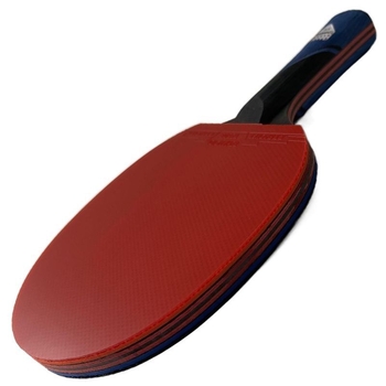 Jiao Yu Rachetă de tenis de masă – lamă din fibră de carbon, cauciuc cu adeziv pozitiv, tip lovitură drept