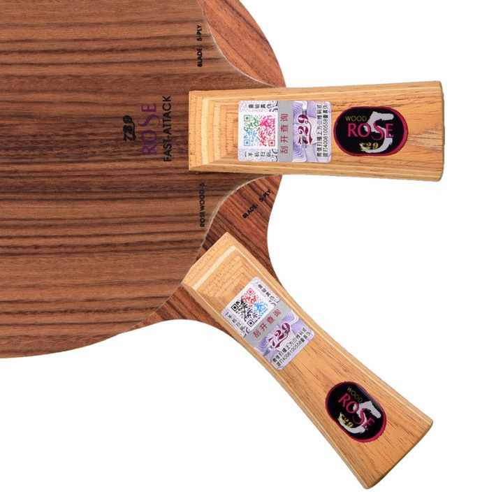 Rachetă de tenis de masă 729 — lamă din poplar, gumă cu lipire lungă, lovitură orizontală