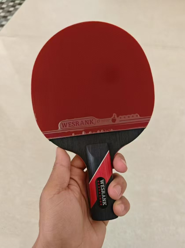 Raketa za stolni tenis s karbonskom pločom, izravni udarac, guma s ljepilom