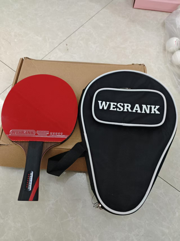 Raketa za stolni tenis s karbonskom pločom, izravni udarac, guma s ljepilom