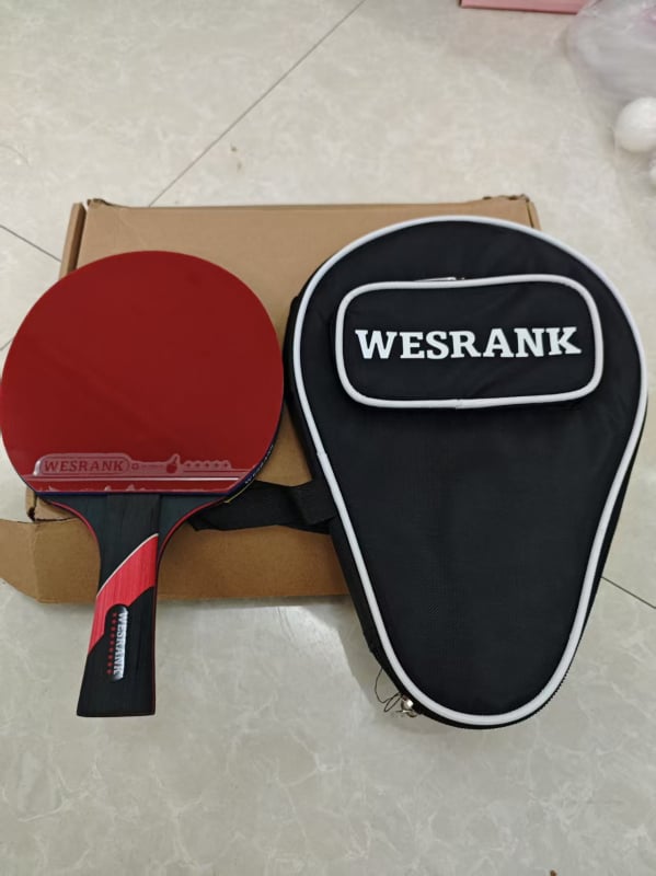 Raketa za stolni tenis s karbonskom pločom, izravni udarac, guma s ljepilom