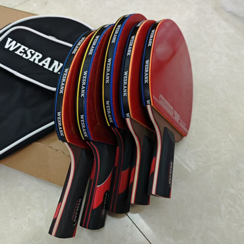 Raketa za stolni tenis s karbonskom pločom, izravni udarac, guma s ljepilom