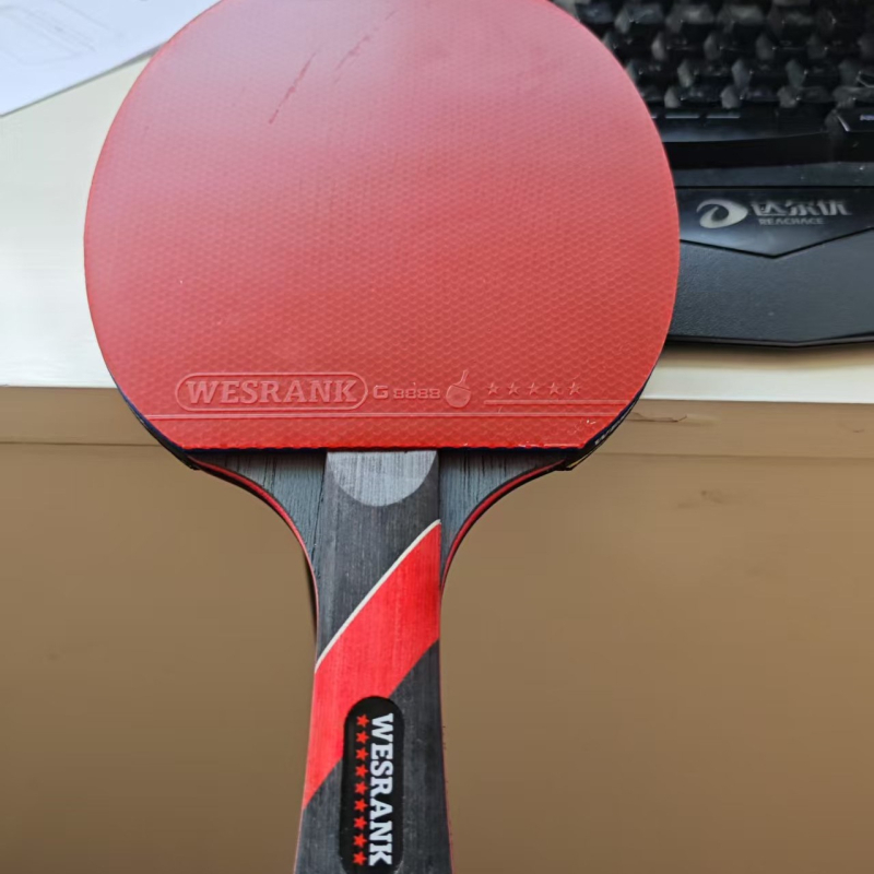 Raketa za stolni tenis s karbonskom pločom, izravni udarac, guma s ljepilom