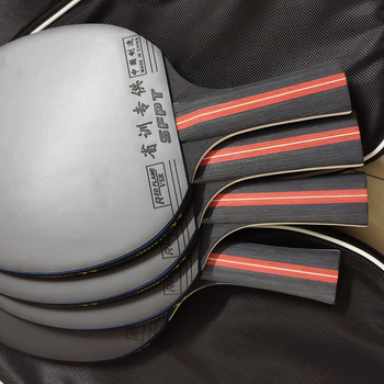 Paletă de tenis de masă, nivel profesional, fibră de carbon, mâner lung și mâner scurt, lovitură dreaptă, 10 stele / 12 stele, pentru începători și antrenament