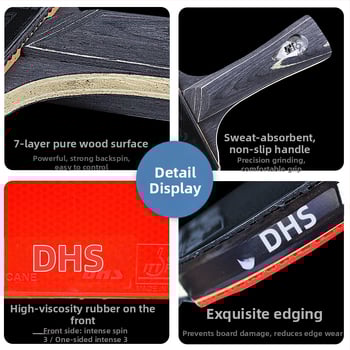 DHS Ρακέτα πινγκ-πονγκ – πλευρικός χτύπος, γόμα αντίκολλωση