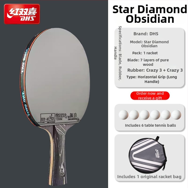 DHS Ρακέτα πινγκ-πονγκ – πλευρικός χτύπος, γόμα αντίκολλωση