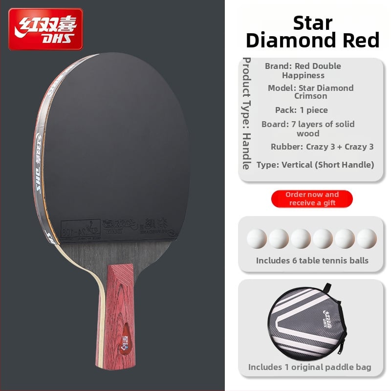 DHS Ρακέτα πινγκ-πονγκ – πλευρικός χτύπος, γόμα αντίκολλωση