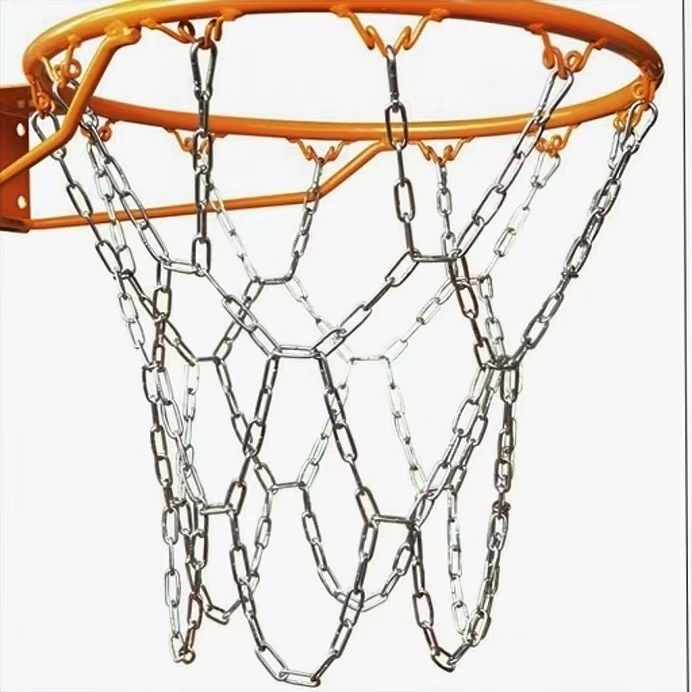 Стойка за баскетбол от неръждаема стомана със верижна мрежа и кош (Материал: 3283093; Тегло: 1 кг; Персонализация: Да; Категория: пост/рамка за баскетбол)