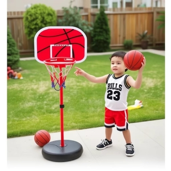 Παιδική βάση μπάσκετ με ρυθμιζόμενο ύψος για εσωτερική και εξωτερική χρήση – πλαίσιο σουτ με ράφι για μπάλα