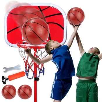 Παιδική βάση μπάσκετ με ρυθμιζόμενο ύψος για εσωτερική και εξωτερική χρήση – πλαίσιο σουτ με ράφι για μπάλα