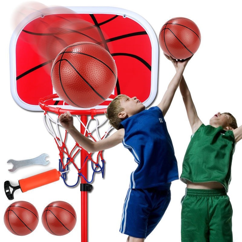 Παιδική βάση μπάσκετ με ρυθμιζόμενο ύψος για εσωτερική και εξωτερική χρήση – πλαίσιο σουτ με ράφι για μπάλα